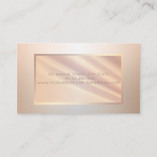 エレガントモダンプロフェッショナルフレーム顔シルエット 名刺 (裏面)