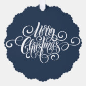 エレガントモダンプロフェッショナルメリー・クリスマススクリプト オーナメントカード (正面)