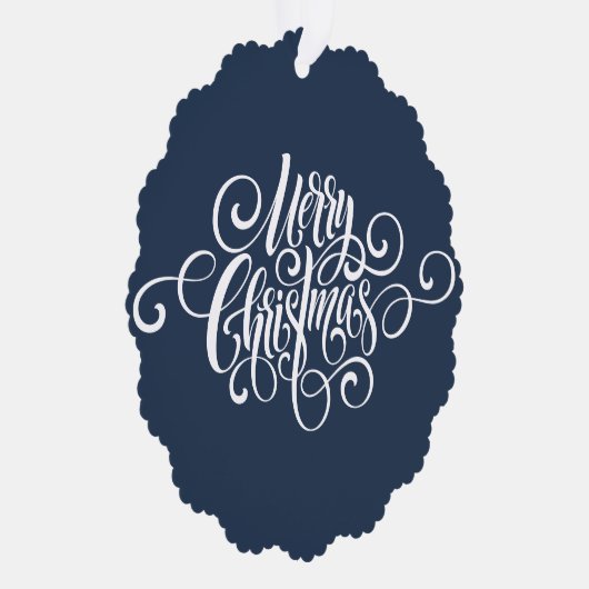 エレガントモダンプロフェッショナルメリー・クリスマススクリプト オーナメントカード (右)