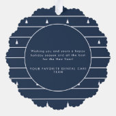 エレガントモダンプロフェッショナルメリー・クリスマススクリプト オーナメントカード (裏面)