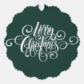 エレガントモダンプロフェッショナルメリー・クリスマススクリプト オーナメントカード (正面)