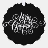 エレガントモダンプロフェッショナルメリー・クリスマススクリプト オーナメントカード (正面)