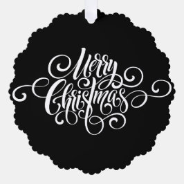 エレガントモダンプロフェッショナルメリー・クリスマススクリプト オーナメントカード
