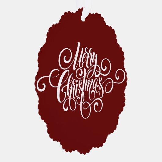 エレガントモダンプロフェッショナルメリー・クリスマススクリプト オーナメントカード (右)