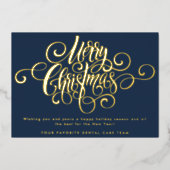 エレガントモダンプロフェッショナルメリー・クリスマススクリプト 箔シーズンカード (正面)
