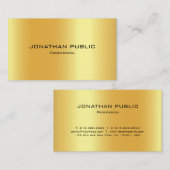 エレガントモダンプロフェッショナル半光沢フェイク金ゴールド 名刺 (正面/裏面)