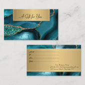 エレガントモダンプロフェッショナル大理石エメラルドグリーン 割引カード (正面/裏面)