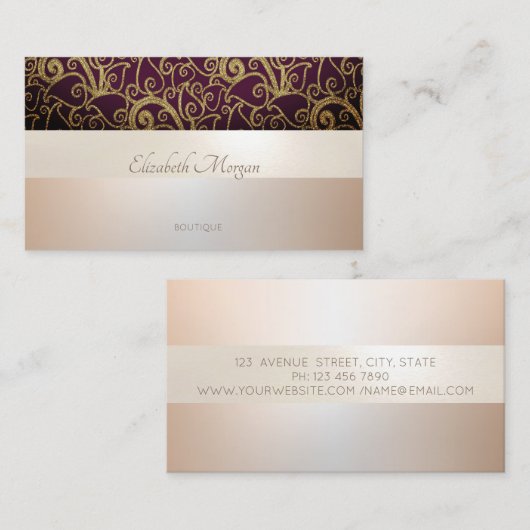 エレガントモダンプロフェッショナル渦巻き 名刺 (正面/裏面)