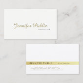 エレガントモダンプロフェッショナル白金ゴールドプレーン 名刺 (正面/裏面)