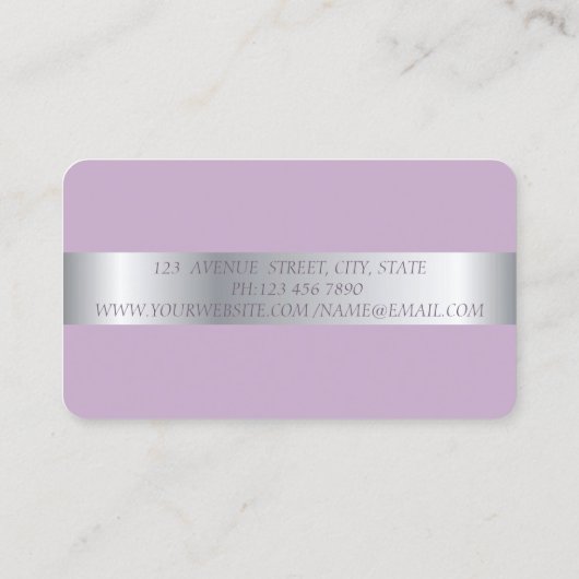 エレガントモダンプロフェッショナル銀のラフェイクッシュ 名刺 (裏面)