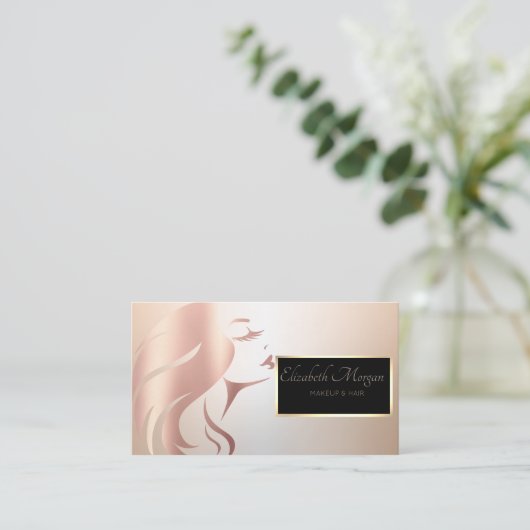 エレガントモダンプロフェッショナル顔 名刺 (スタンド正面)