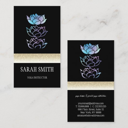 エレガントモダンプロフェッショナル黄金 名刺 (正面/裏面)