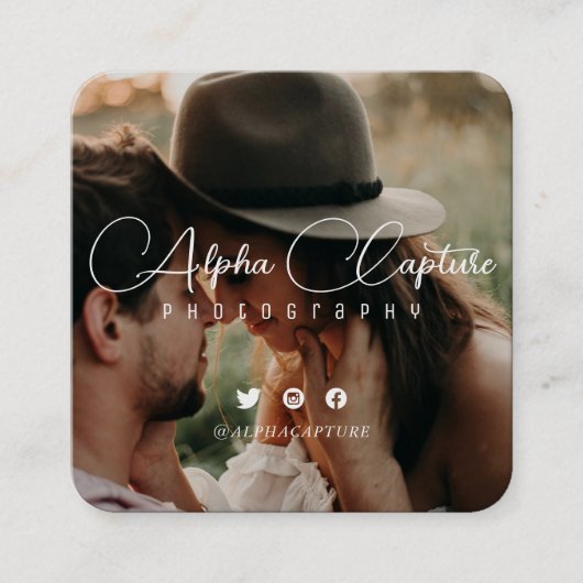 エレガントモダンプロフェッショナル スクエア名刺 (正面)