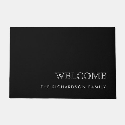 エレガントモダンプロフェッショナル |黒 ドアマット (正面)