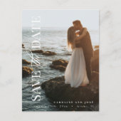 エレガントモダンポートレート写真の保存日付 ポストカード (正面)