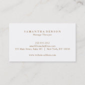 エレガントモダンマッサージセラピスト 名刺 (裏面)