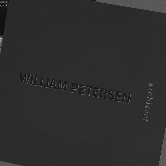 エレガントモダンマットブラックとグレーのプロフェッショナル スクエア名刺