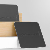 エレガントモダンマットブラックとグレーのプロフェッショナル スクエア名刺