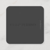 エレガントモダンマットブラックとグレーのプロフェッショナル スクエア名刺 (正面)