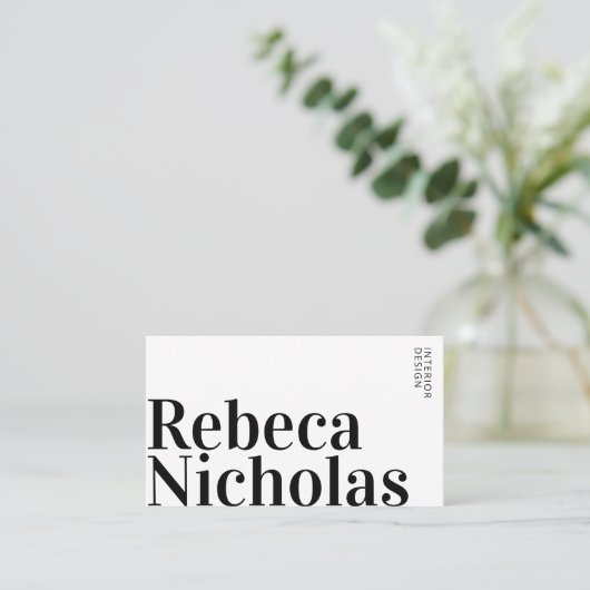 エレガントモダンミニマルインテリア設計者 名刺 (スタンド正面)