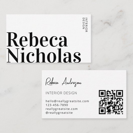 エレガントモダンミニマルインテリア設計者 名刺 (正面/裏面)