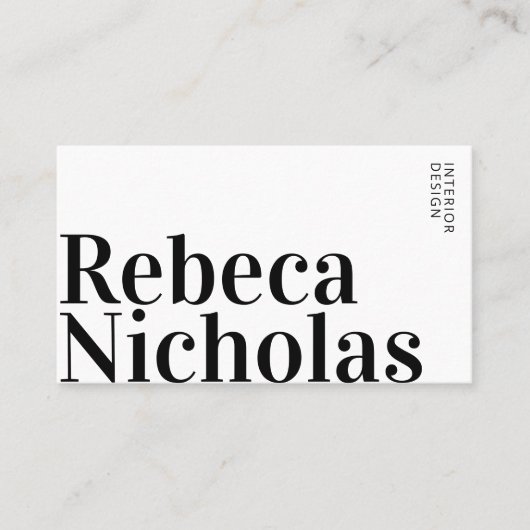 エレガントモダンミニマルインテリア設計者 名刺 (正面)