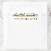 エレガントモダンミニマルカスタムテンプレート名 楕円形シール (バッグ)