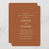 エレガントモダンミニマルクラシックテラコタ結婚ズ 招待状 (正面/裏面)