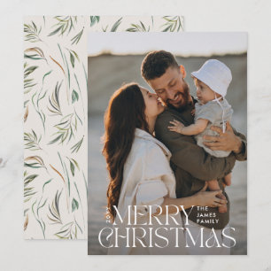 エレガントモダンミニマルクリーム植物体 シーズンカード