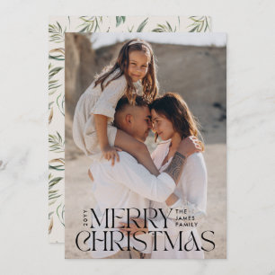 エレガントモダンミニマルクリーム植物体 シーズンカード