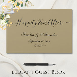 エレガントモダンミニマルゴールデン結婚タン ゲストブック