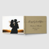 エレガントモダンミニマルゴールデン結婚タン ゲストブック (全面)