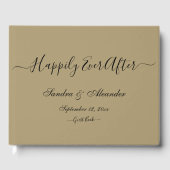 エレガントモダンミニマルゴールデン結婚タン ゲストブック (正面)