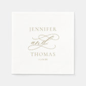 エレガントモダンミニマルシンプルおもしろい結婚事実 スタンダードカクテルナプキン (正面)