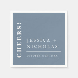 エレガントモダンミニマルダスティブルー結婚ズ スタンダードカクテルナプキン