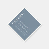 エレガントモダンミニマルダスティブルー結婚ズ スタンダードカクテルナプキン (角)