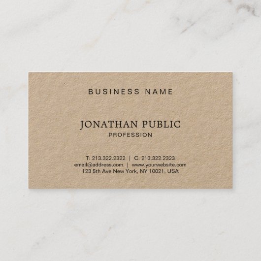 エレガントモダンミニマルデザインプレインラグジュアリー 名刺 (裏面)