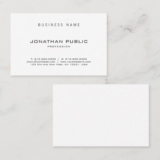 エレガントモダンミニマルデザインプロフェッショナル 名刺 (正面/裏面)