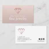 エレガントモダンミニマルバラ金ゴールド素晴らしジュエリー 名刺 (正面/裏面)