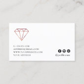 エレガントモダンミニマルバラ金ゴールド素晴らしジュエリー 名刺 (裏面)