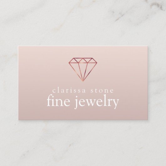 エレガントモダンミニマルバラ金ゴールド素晴らしジュエリー 名刺 (正面)