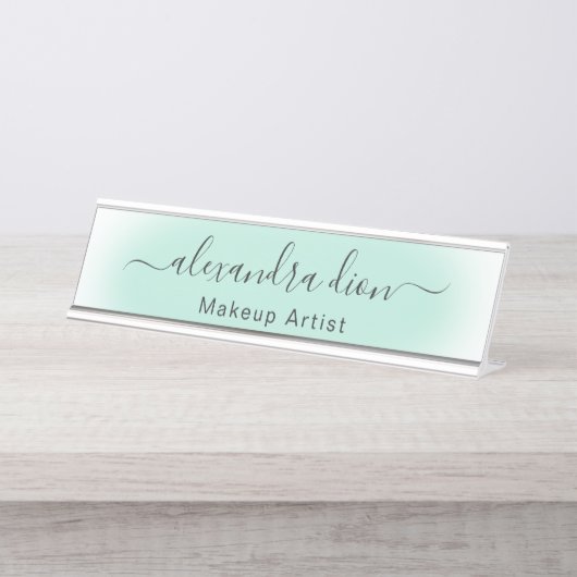エレガントモダンミニマルパステル デスクネームプレート (正面)