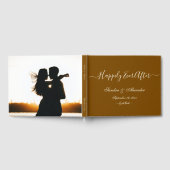 エレガントモダンミニマルブラウン結婚ズ ゲストブック (全面)