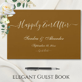 エレガントモダンミニマルブラウン結婚ズ ゲストブック
