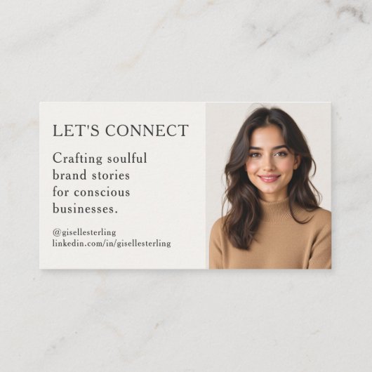 エレガントモダンミニマルプロフェッショナルロゴ写真 名刺 (裏面)