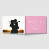 エレガントモダンミニマルライトピンク結婚クリーム ゲストブック (全面)