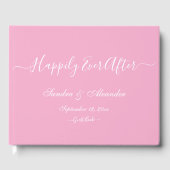 エレガントモダンミニマルライトピンク結婚クリーム ゲストブック (正面)