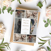 エレガントモダンミニマル写真コラージュ結婚ズ