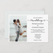 エレガントモダンミニマル写真結婚s 招待状 (正面/裏面)