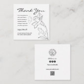 エレガントモダンミニマル業務サンキューカード スクエア名刺 (正面/裏面)